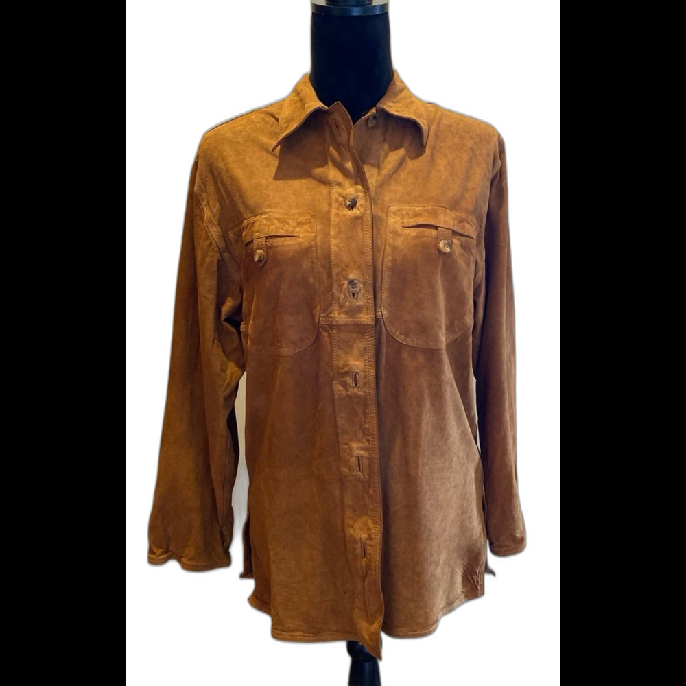 Reversable Womens Jacket ? Suede Brown & Cheetah Print other Side Sz ? Large‎